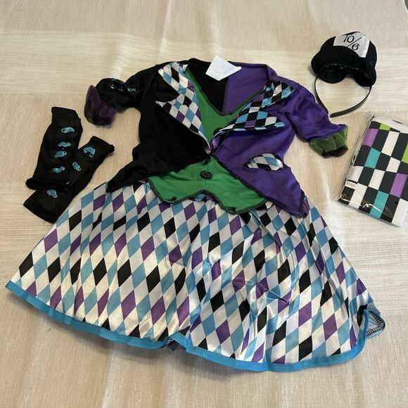 Mad Hatter Costume Size Child Medium 8-10 Halloween Kids Dress Up Party - Picture 4 of 11